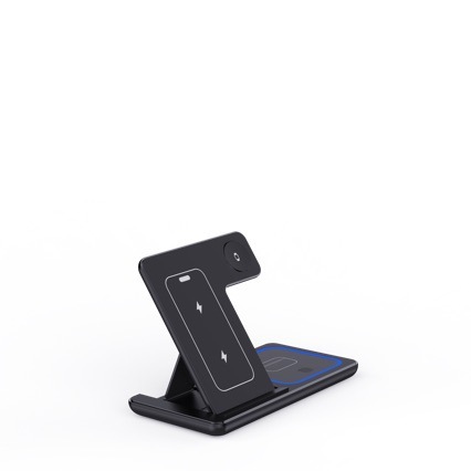15W 3 In 1 LED Fast Wireless Charger Stand Foldable Charging Station For Smart Phone 15 14 13 12 11 IWatch 9 8 7 6 5 Airpods Pro - Image 4